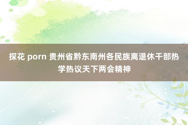 探花 porn 贵州省黔东南州各民族离退休干部热学热议天下两会精神