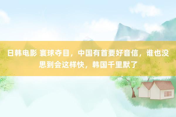 日韩电影 寰球夺目，中国有首要好音信，谁也没思到会这样快，韩国千里默了
