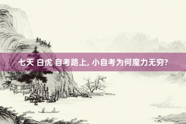 七天 白虎 自考路上, 小自考为何魔力无穷?