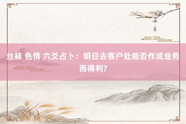 丝袜 色情 六爻占卜：明日去客户处能否作成业务而得利?
