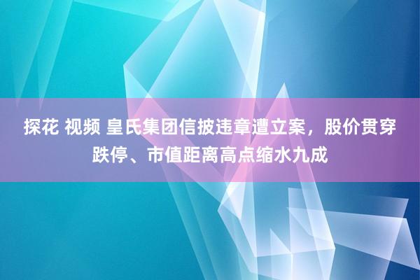 探花 视频 皇氏集团信披违章遭立案，股价贯穿跌停、市值距离高点缩水九成