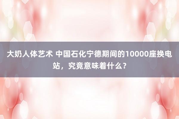 大奶人体艺术 中国石化宁德期间的10000座换电站，究竟意味着什么？