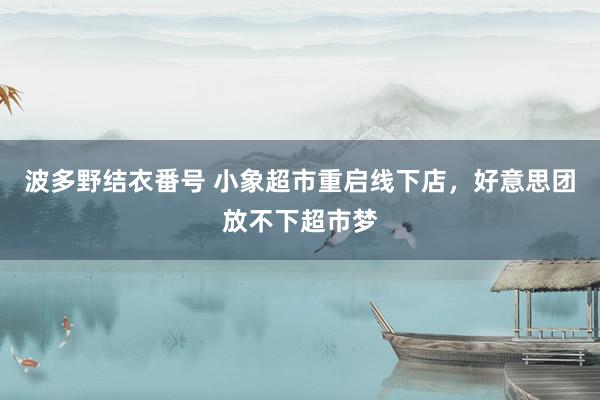 波多野结衣番号 小象超市重启线下店，好意思团放不下超市梦