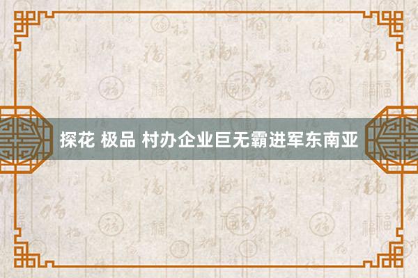 探花 极品 村办企业巨无霸进军东南亚